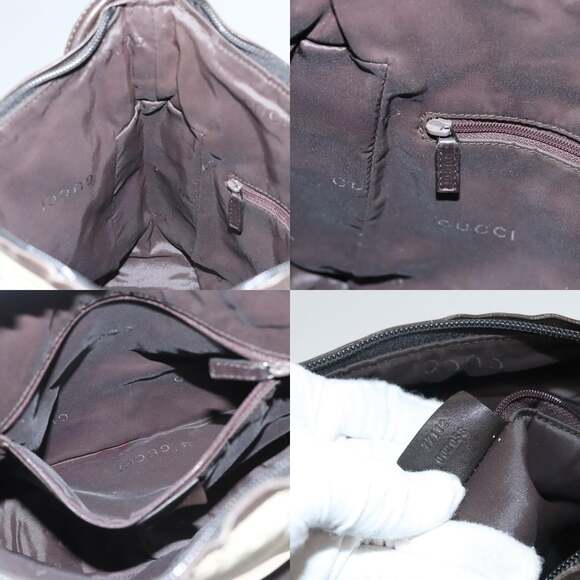 GUCCI Shoulder Bag Canvas Gray Silver - Picture 12 of 13